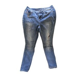 Vanilla Star Jeans‎ Women's 9 Embroidered Patchwork beading Artistic Y2K